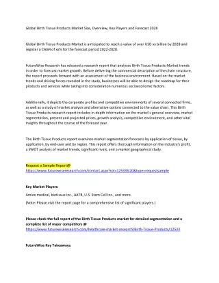 global birth tissue products market size overview