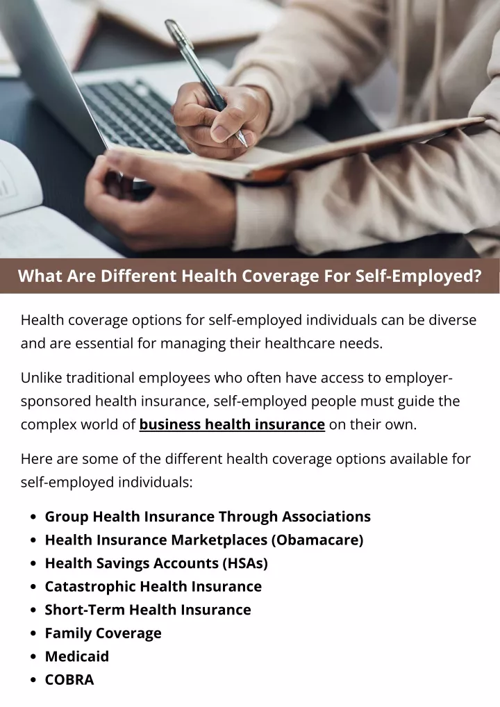 what are different health coverage for self