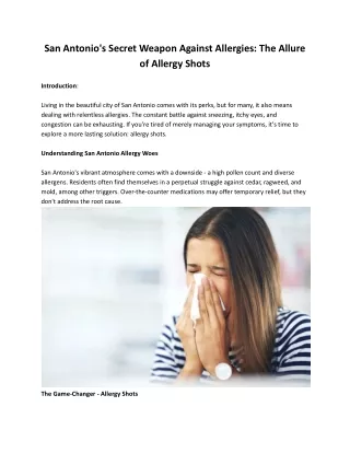 Best Hay Fever and Eye Allergy Treatment Center in San Antonio