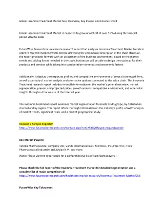 global insomnia treatment market size overview