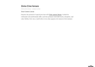 Zeiss Cine lenses