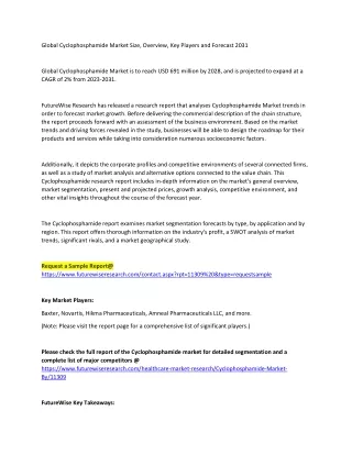 global cyclophosphamide market size overview