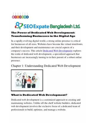 The Power of Dedicated Web Development: Transforming Businesses in the Digital A