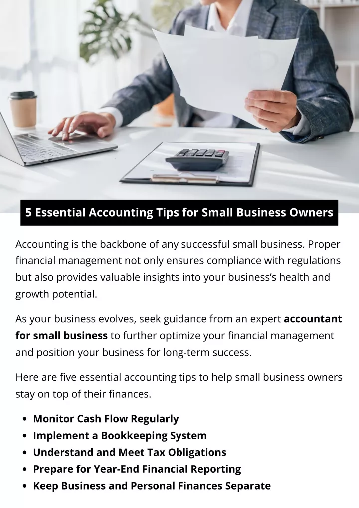 5 essential accounting tips for small business