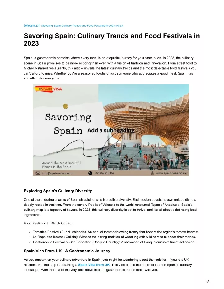 telegra ph savoring spain culinary trends