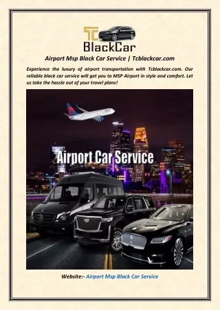 Airport Msp Black Car Service  Tcblackcar