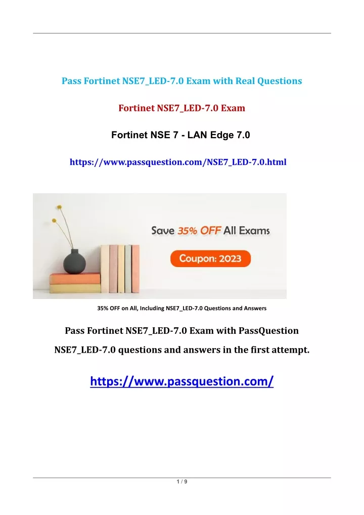 pass fortinet nse7 led 7 0 exam with real