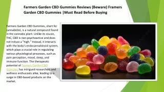 Farmers Garden CBD Gummies Reviews