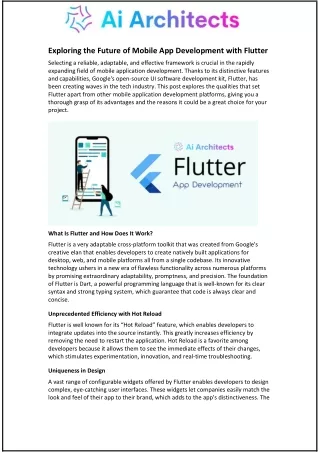 Exploring the Future of Mobile App Development with Flutter