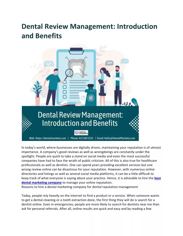 dental review management introduction and benefits