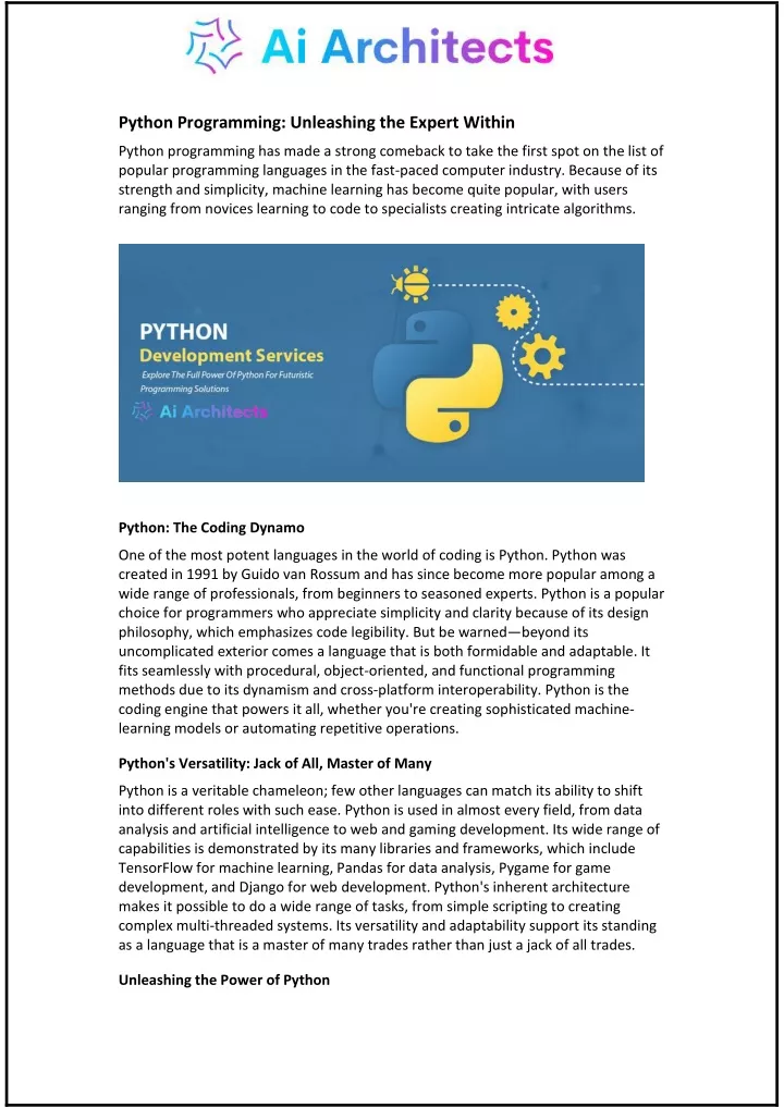 python programming unleashing the expert within