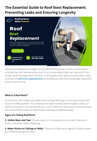 The Essential Guide to Roof Boot Replacement Preventing Leaks and Ensuring Longevity