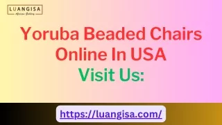 Yoruba Beaded Chairs Online In USA