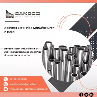 Stainless Steel Pipe | Stainless Steel Seamless Pipe - Sandco Metal Industries