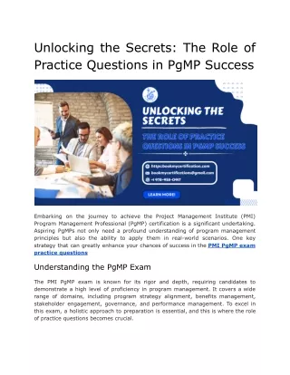 unlocking the secrets the role of practice