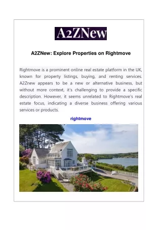 A2ZNew Explore Properties on Rightmove