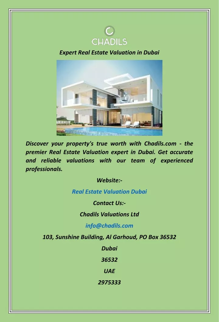 expert real estate valuation in dubai