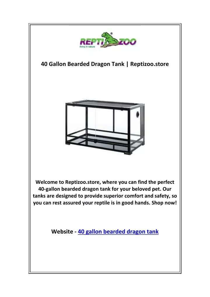 40 gallon bearded dragon tank reptizoo store