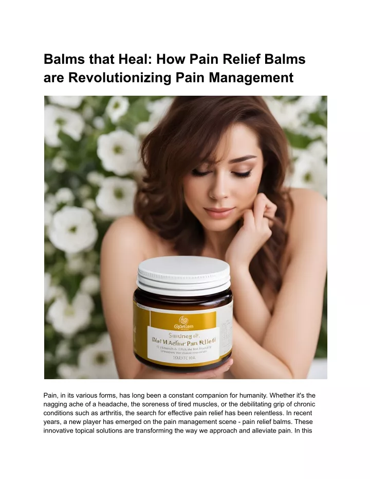 balms that heal how pain relief balms