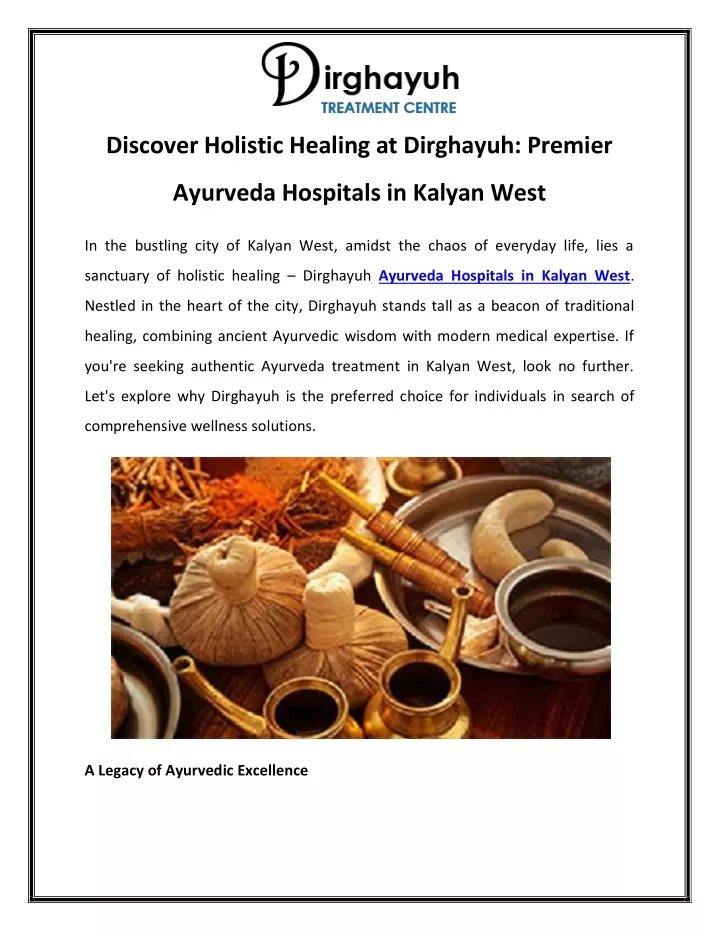 discover holistic healing at dirghayuh premier
