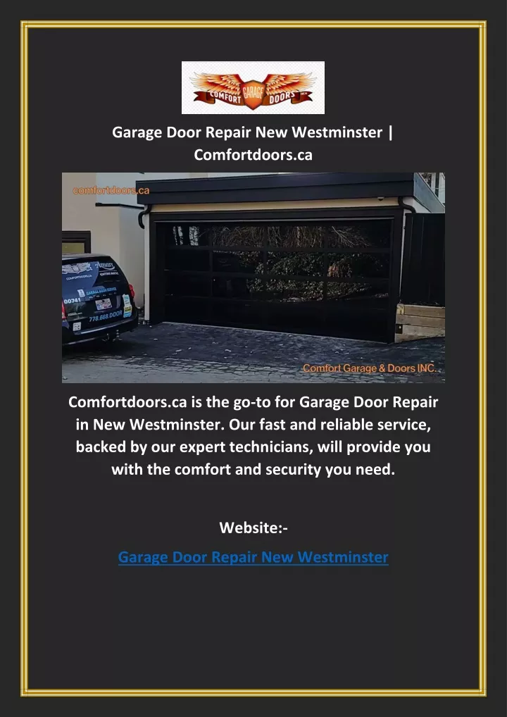garage door repair new westminster comfortdoors ca