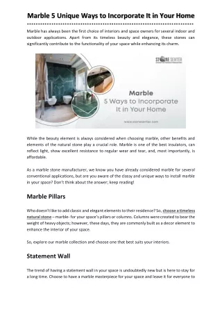 marble 5 unique ways to incorporate it in your