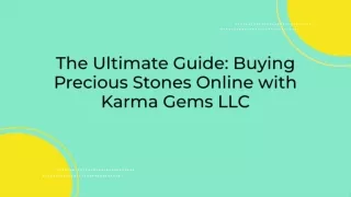 Buy Precious Stone Online - Karma Gems LLC