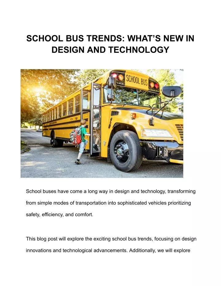 school bus trends what s new in design