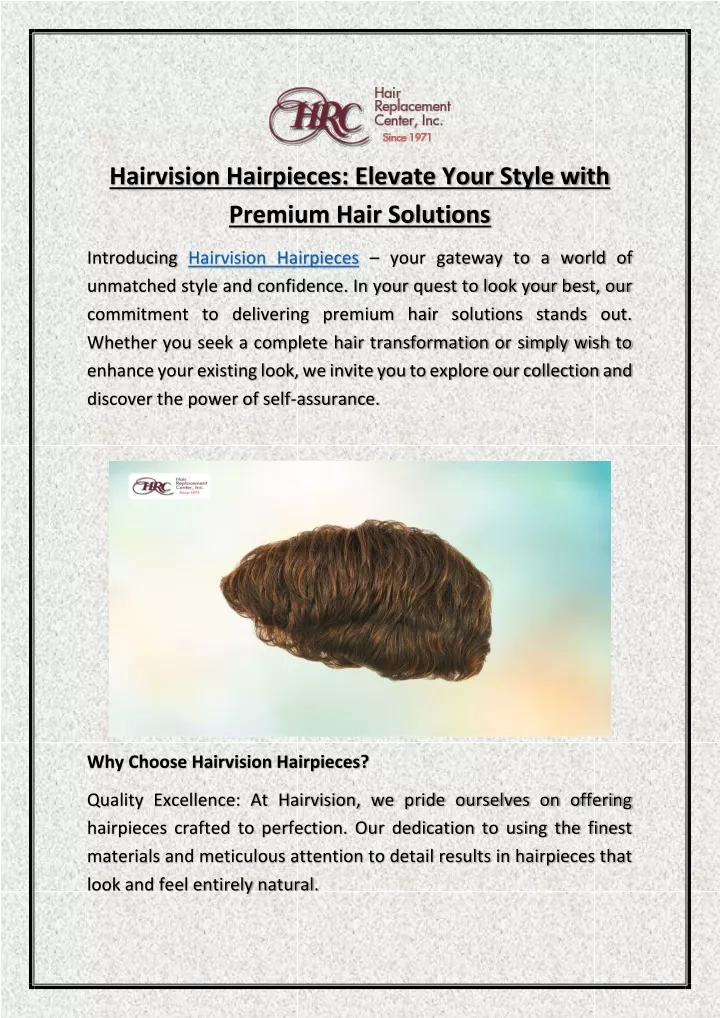 hairvision hairpieces elevate your style with