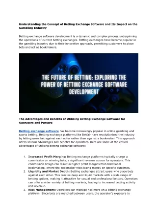 The Future of Betting_ Exploring the Power of Betting Exchange Software Development