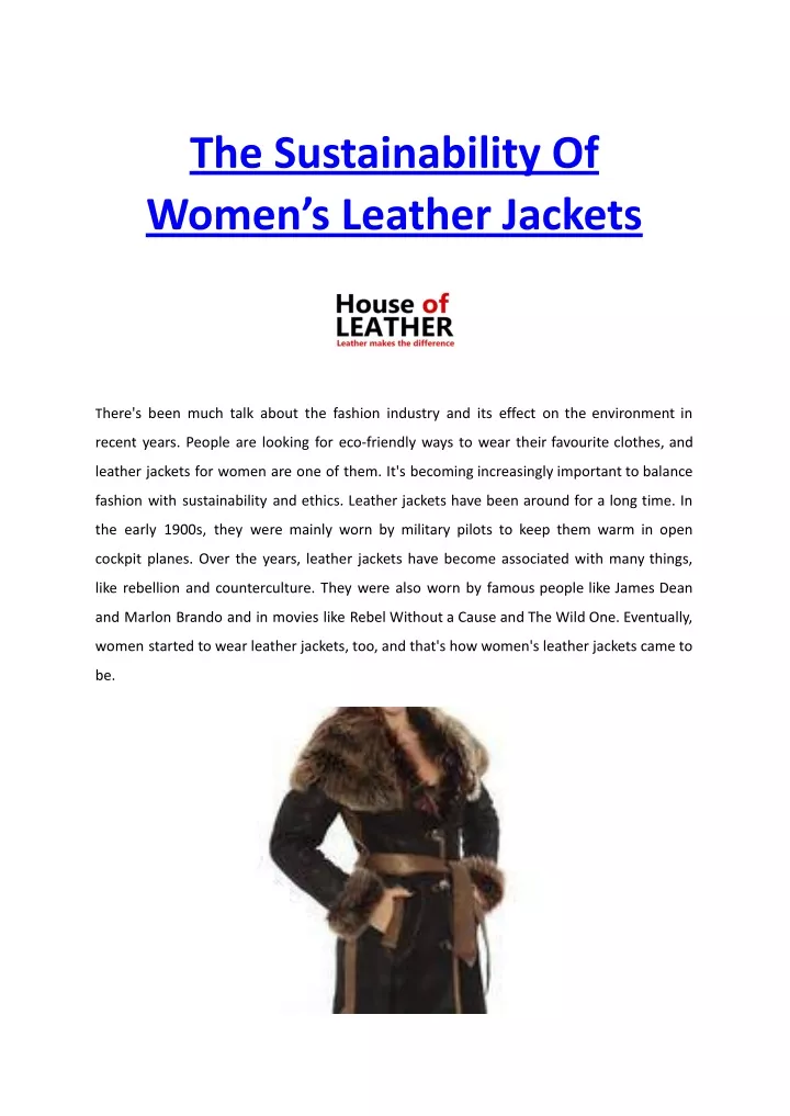 the sustainability of women s leather jackets