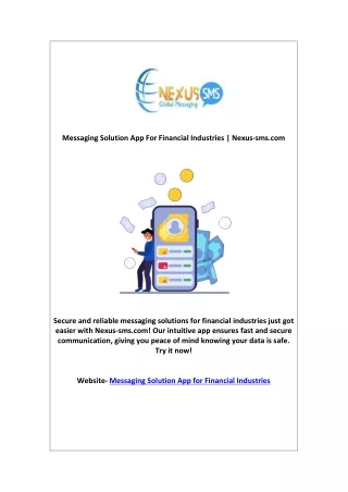 Messaging Solution App For Financial Industries | Nexus-sms.com
