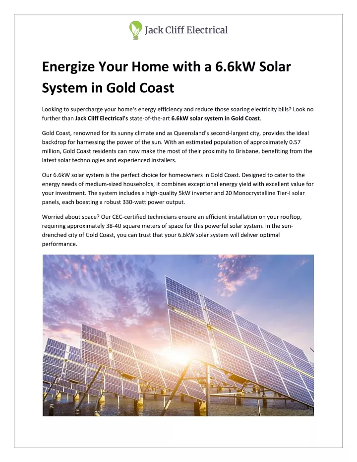 energize your home with a 6 6kw solar system