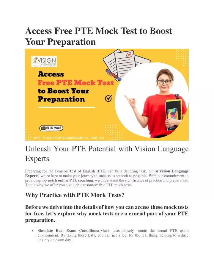 access free pte mock test to boost your