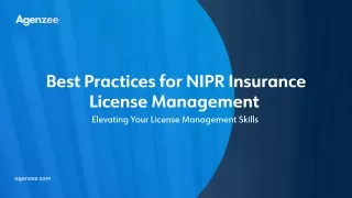 best practices for nipr insurance license