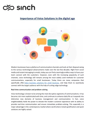 Importance of Voice Solutions in the digital age