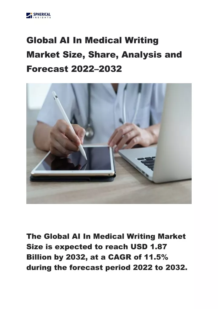 global ai in medical writing market size share