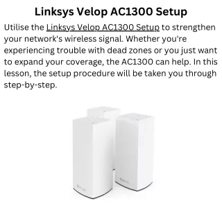 Linksys Velop AC1300 Setup