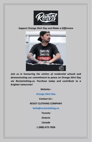 support orange shirt day and make a difference