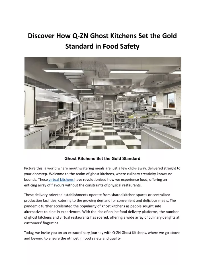 discover how q zn ghost kitchens set the gold