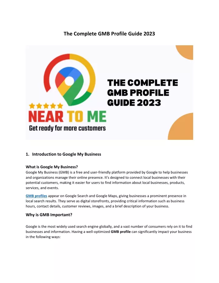 the complete gmb profile guide 2023