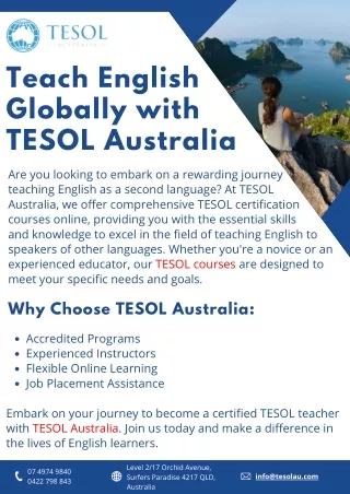 Teach English Globally with TESOL Australia