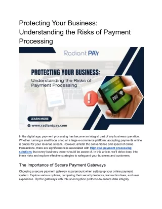 Protecting Your Business_ Understanding the Risks of Payment Processing
