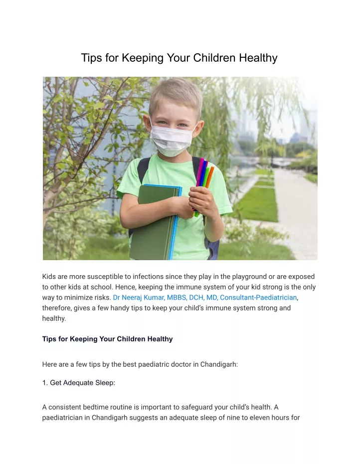 tips for keeping your children healthy