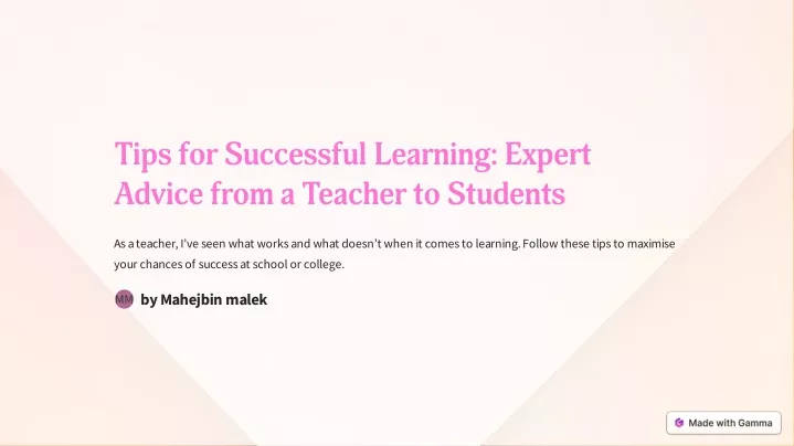 tips for successful learning expert advice from