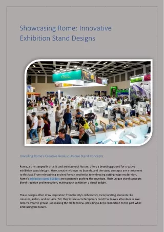 Designing the Future in Rome: Exceptional Exhibition Stands