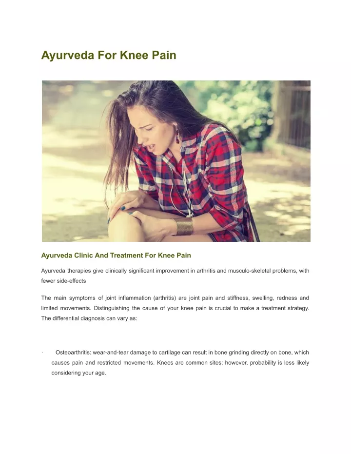 ayurveda for knee pain