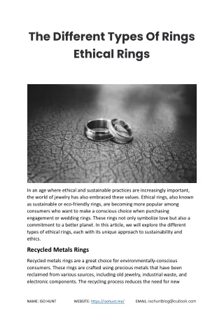 The Different Types Of Ethical Rings