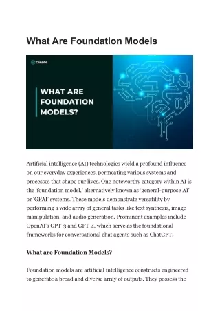 what are foundation models